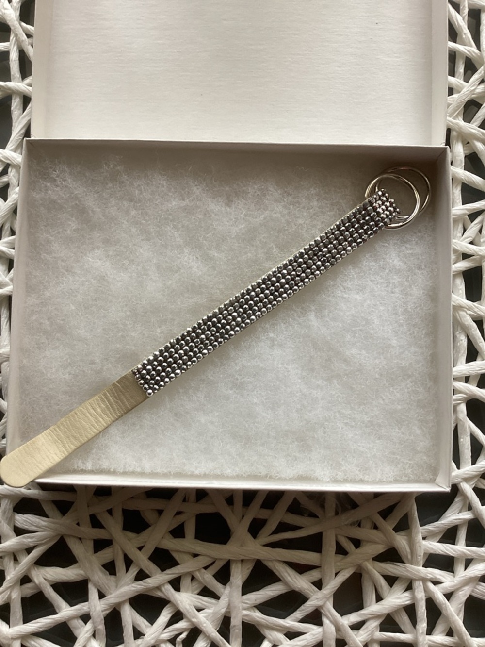 Beautiful Swarovski  tan leather 1/2” band with Crystals from The Paris line!